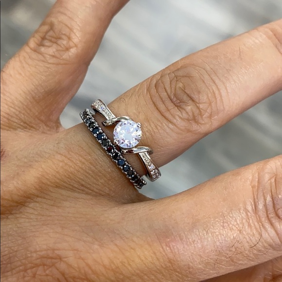 Black CZ Wedding Band sizes 4 5 6 7 8 9 - Picture 3 of 11